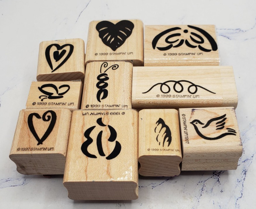 Stampin Up! Lot of 10 Nature Drawings Wood Mounted Rubber Stamps